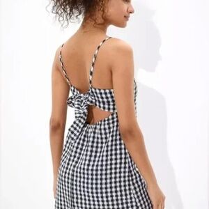 American Eagle Gingham Tie back dress